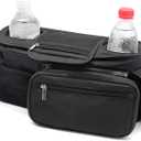 High Quality Universal Stroller Organizer with Insulated Cup Holder Detachable Phone Bag and Shoulder Strap, Stroller Bag Caddy Organizer Accessories Fits for Most Strollers, Baby Jogger