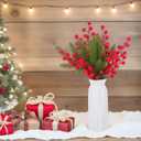 Veemoon 20Pcs Artificial Red Berry Stems,8. 25-11. 2 Inch Christmas Berry Picks Faux Pine Branches Home DIY Ornaments for Wedding Winter Holiday New Year