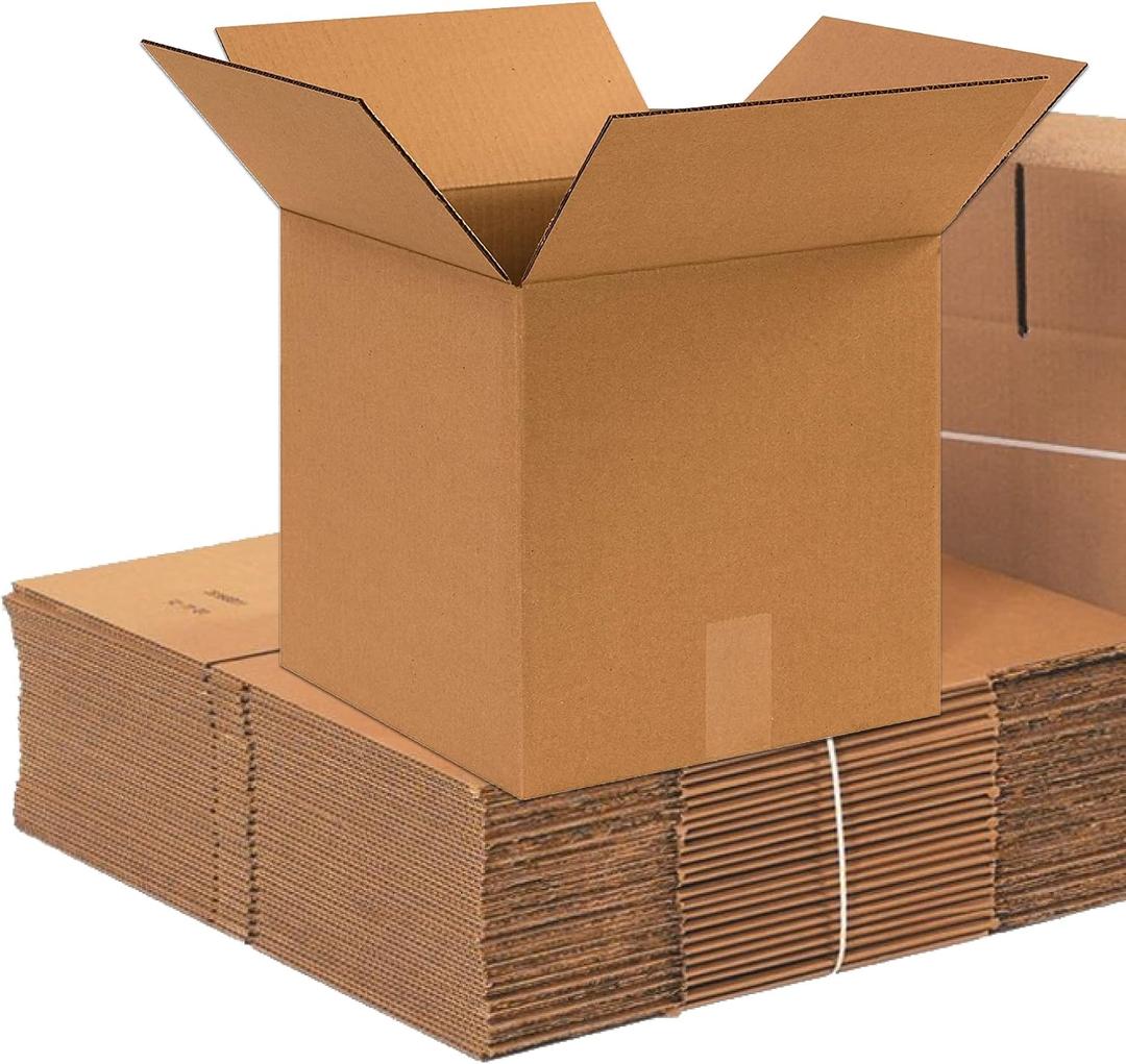 Partners Brand P121212 Corrugated Boxes, 12"L x 12"W x 12"H, Kraft (Pack of 25)