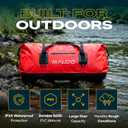 Maloo Waterproof Dry Duffel, Heavy-Duty Roll Top Waterproof Gear Bag with Shoulder Strap & Molle Loops, Marine Duffel for Kayaking, Boating, Camping, Beach & Travel, Red, 100L