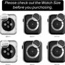 KADES Compatible for Apple Watch Series 10 46mm/42mm Series 9 8 7 45mm/41mm Series 6 5 4 SE 44mm/40mm Series 3 2 1 42mm/38mm, Sparkling Bling Diamond Band with Full Diamonds Case (Silver with Black Pearl Shell)