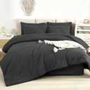 Litanika Comforter King Size Set Dark Grey - 7 Pieces Bed in a Bag King Bedding Comforter Sets, Plain Lightweight Bed Set with Comforter, Sheets, Pillowcases & Shams