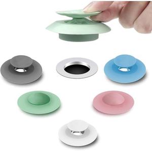 Shower Drain Stopper - Silicone Bathtub Drain Strainers, Hair Trap Hair Catcher Bathtub Drain Stopper Protectors Cover Easy to Install and Clean Suit for Bathroom Bathtub and Kitchen 5 Pack