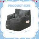 MAXYOYO Kids Bean Bag Chair, Stuffed Toddler Bean Bag Sofa with Filler Bean Bag Chair for Boys and Girls, Lazy Sofa with Pocket Floor Chair for Gaming, Reading, Dark Grey
