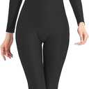 speerise Adult High Neck Zip One Piece Unitard Full Body Leotard Bodycon Jumpsuit for Women (Large, Black)