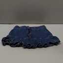 WDIRARA Women's Petite High Waisted Pleated A Line Belted Ruffle Y2k Denim Mini Skirt, Size XS 