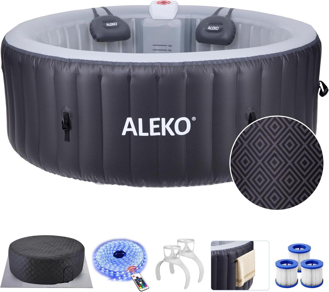 ALEKO Diamond 2-Person Inflatable Jetted Hot Tub (211 Gallon)