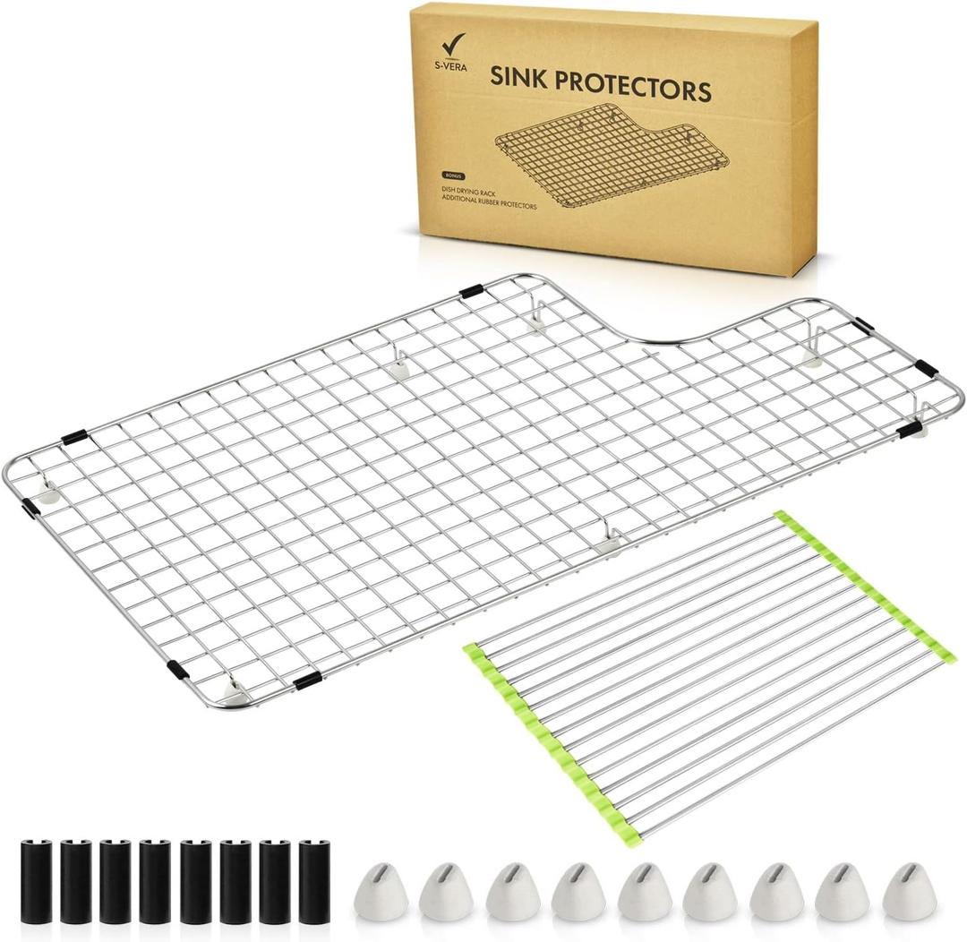 SINK RACK Compatible with Kohler Sink K 5826 and K 5827 - SINK PROTECTOR for whitehaven sink (ONE PIECE) - SINK GRID for Kohler sink - GIFTS: BIG Drying rack 21" and additional rubber protectors