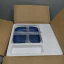 vancasso Stern Blue Dinnerware Set Square Tableware 16 Pieces Kitchen Dinnerware Stoneware Crockery Set with Dinner Plate, Dessert Plate, Bowl and Soup Plate Service for 4