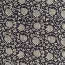 AVKA Studio Hand Block Print Fabric by The Yard - PRECUT 5 Yards 42 Inch Width - 100% Cotton Material - Black and Cream Floral Pattern - Light Weight Indian Cloth for Making Summer Dress Tops Project