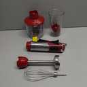 KOIOS 5-in-1 Hand Immersion Blender, 1000W 12 Speed Handheld Blender Stick with Copper Motor Stainless Steel Blade, 600ml Mixing Beaker,500ml Food Processor, Whisk, Milk Frother, Non-BPA, Red