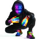 3 Pack LED Mask Costume Set with Gesture Sensing, Gifts for Teens, Cool Stuff Christmas Toys, Light Up Mask Gloves and Shoelaces, Xmas New Year's Eve Holiday Costume Party Favor Accessories