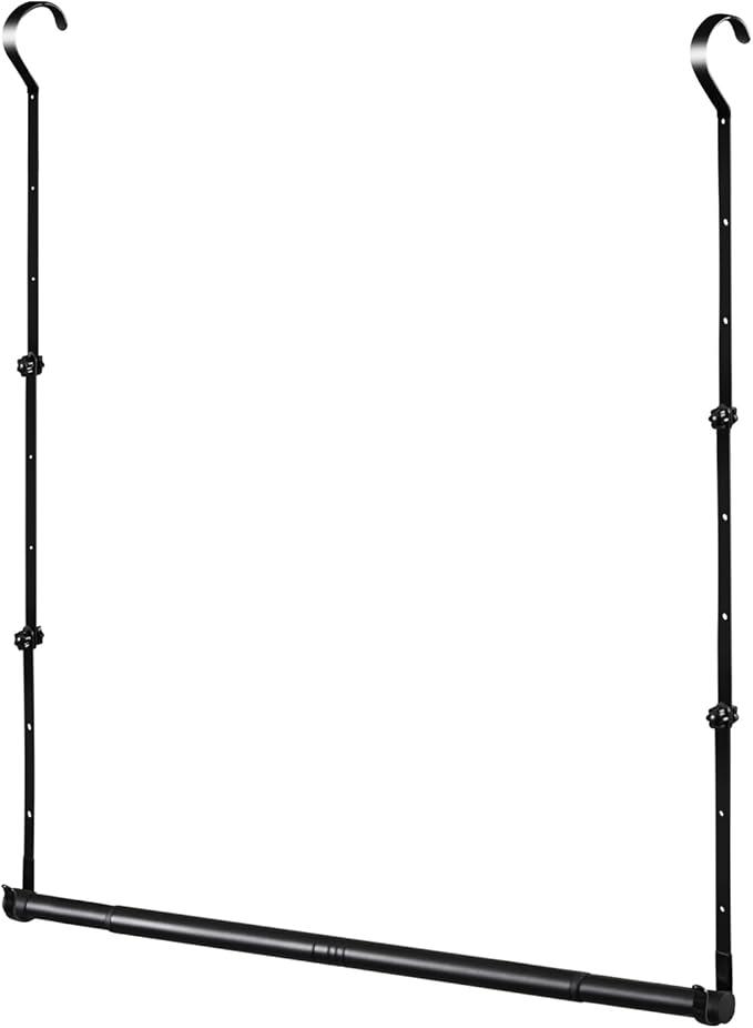 Hanging Closet Rods, Adjustable Height & Width Closets Bar Lower Extender for Hanging Clothes, Heavy Duty Hanging Bars for Clothing Storage and Organizer, SpaceSaving & Expandable Double Closet Rod