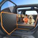 Dog Car Seat Cover for Back Seat, Hard Bottom Car Seat Cover for Dogs with Door Protectors, Waterproof Back Seat Extender for Dogs, Scratch-Resistant, Suitable for Cars (Black)