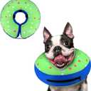 Supet Inflatable Dog Cone Collar Alternative After Surgery, Doggie Neck Donut Collar Recovery ECollar for Post Surgery, Soft Dog Cone for Small Medium Puppies Cats (S(Neck 7"-9.5"))
