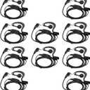 Retevis Case of 10, Two Way Radio Earpiece with Mic Single Wire Earhook Headset for RT22 RT21 RT68 RT68H H777 H777H RT86A RT86S, Compatible with Pxton Baofeng BF-888S BF-T26 Kenwood Walkie Talkies