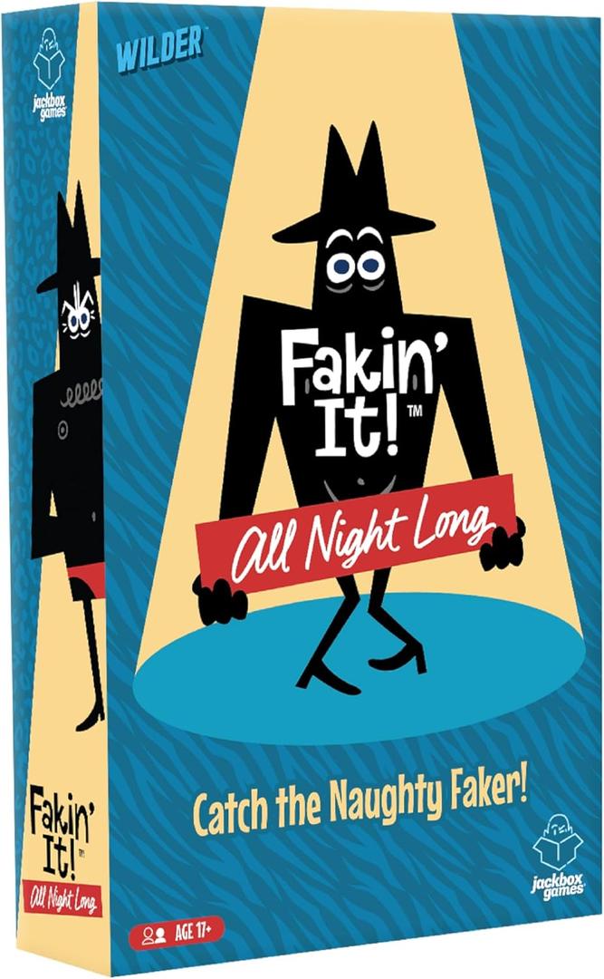 Wilder JACKBOX Games Fakin It All Night Long Board Game  Board Game for Mature Game Nights and Parties  Spicy Card Game for Adults Ages 17+ (3-6 Players)
