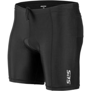SLS3 Triathlon Shorts Mens  Tri Shorts Mens  2 Pockets FRT  Designed by Athletes for Racing (Medium, Black)