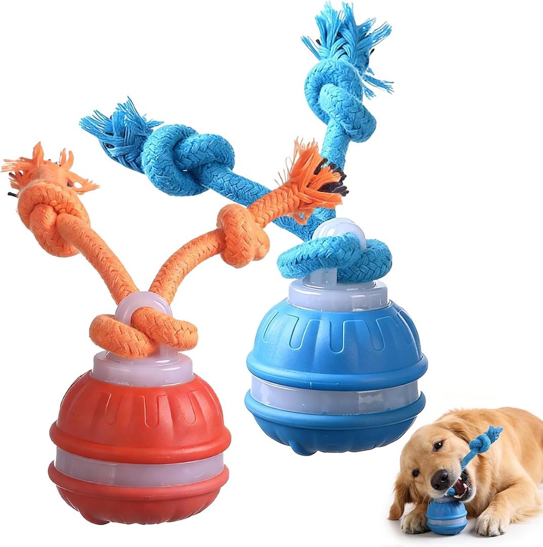 2PCS Zealburst Dog Toy, Interactive Dog Toys, 2026 Upgraded Motion Activated Squeaky Cat Balls, 360 Smart Automatic Rolling Moving for Bored Pet Cats Dogs (Orange+Blue)