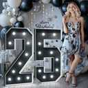 Black Marquee Numbers 4 Feet Tall: Large 25th Birthday Decorations for Her Him 4FT Light Up Numbers Anniversary Christmas Party Decor 2025 Big Graduation Backdrop Foam Cardboard Number 25