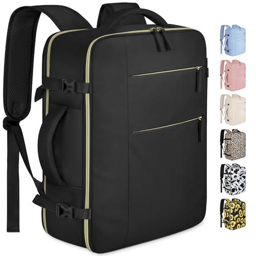 Capolo Travel Backpack for Women Men Waterproof Laptop Backpack Airlines Approved Personal Item Backpack Bag Computer Bookbag for Business, Work, Traveling Fits 15.6 Inch Laptop(Black)