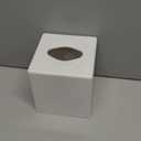 Tissue Box Cover, Square Facial Tissue Holder Storage for Bathroom Vanity, Countertops, Dressers, Night Stand, Parlors and Offices - White