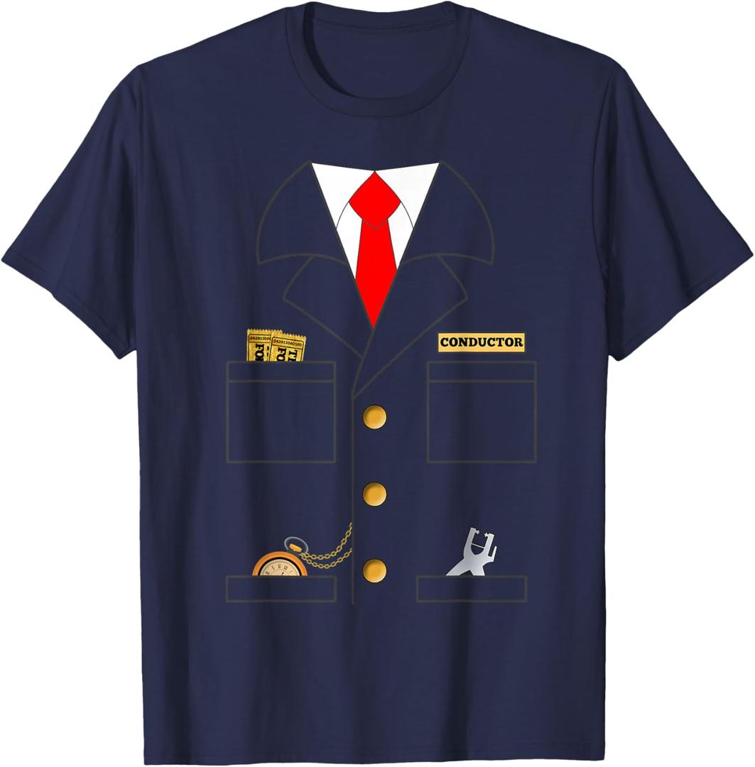 Train Conductor Shirt Costume | Adults | Kids T-Shirt | Small
