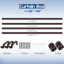 Briofox bronze Curtain Rods for Windows 72 To 144 Inch Heavy Duty Modern End Cap 1 Inch Curtain Rods Adjustable Decorative Drapery Rod for Home,Office,Apartment,Farmhouse