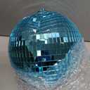 MECCANIXITY Mirror Ball, 8 Inch Glass Disco Balls Decoration Disco Reflective Balls with Hanging Ring Blue for DJ Club Stage Wedding Holiday Bar Party Decorations