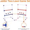 Amazon Basics Portable Ladder Toss Outdoor Game Set with Carrying Case, Simple to Assemble, Red/Blue
