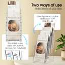 MaxGear Acrylic Brochure Holder, 4 Inch Wide 4 Tier Clear Literature Display Stand Premium Plastic Pamphlet Holder, Multi Pocket Wall Mount or Countertop Organizer for Office or Home, 3 Pack