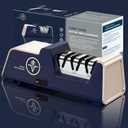 Professional Electric Knife Sharpener with 100% Diamond Abrasives and Precision Angle Guides for Kitchen Straight Edge&Ceramic Knife Work Sharp, 3-stage Champagne Gold, afilador de cuchillos (Noble Blue & Noble Gold)