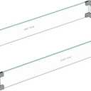 EAST OAK Glass Wind Guard for 52in Propane Fire Pit Table, 32.4 x 14.7 x 4.1 inch Clear Tempered Wind Guard for Gas Firepit, Thick Rectangle Glass Shield with Aluminum Corner Bracket & Rubber Feet