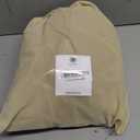 Moroccan Leather Handmade Pouf Ottoman Cover, Unstuffed Foot Stool, Round Boho Footrest for Living Room, Bedroom, Home Decor Gift (Tan By White)