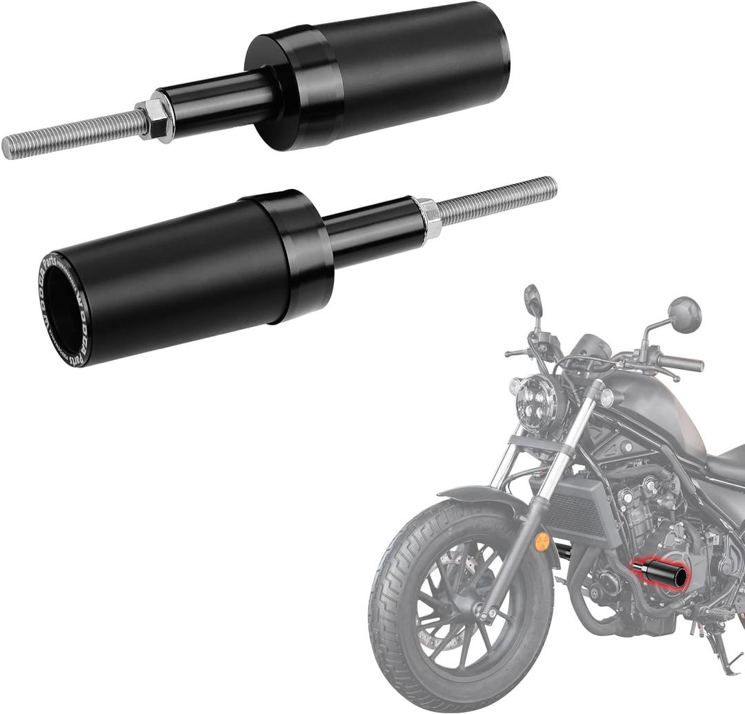Frame Sliders for Honda Rebel 500 CMX500 (2017-2025) | Motorcycle Engine Guard & Crash Protectors | Black CNC Slider Bars | No-Drill Easy Installation