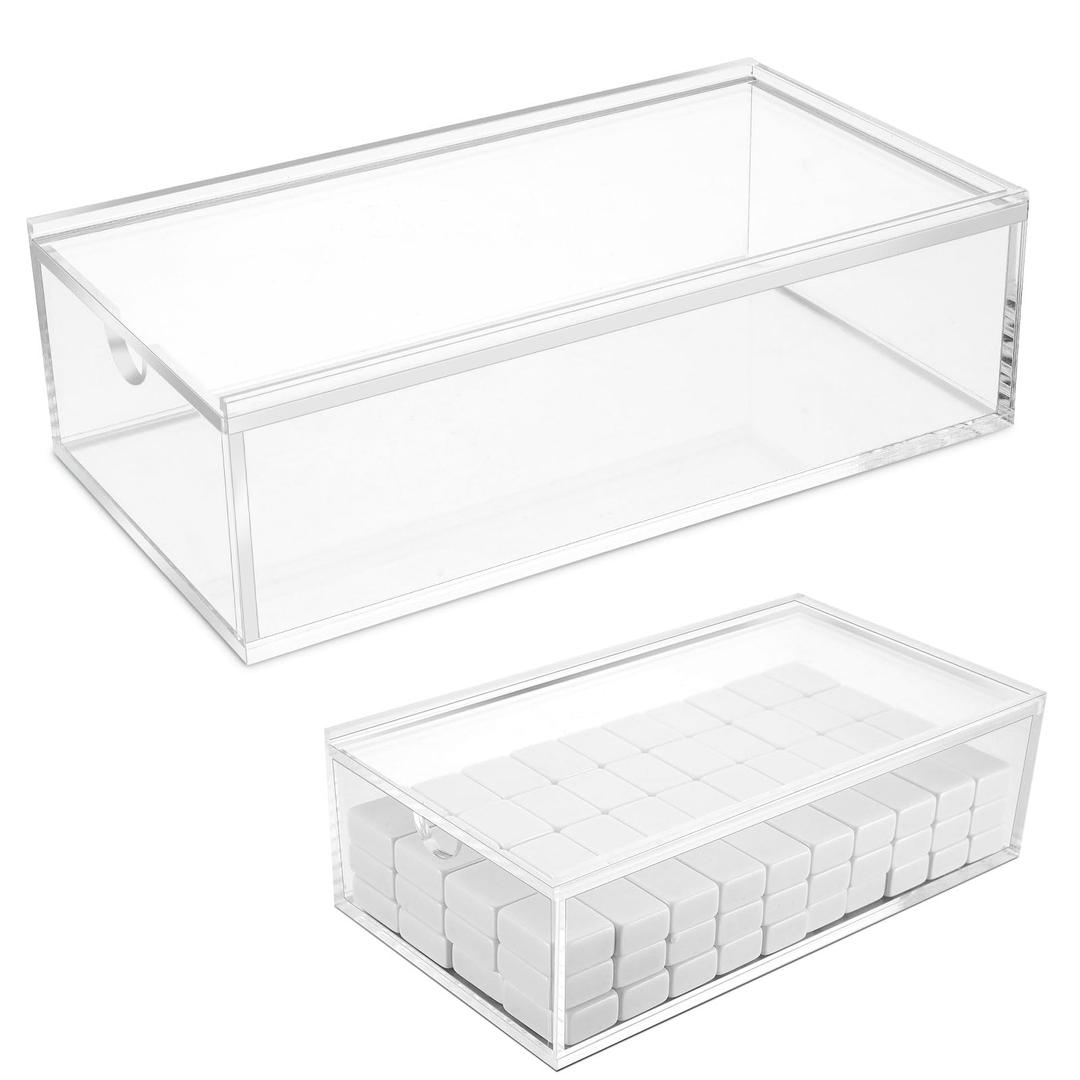 Honeydak Acrylic Mahjong Case - Empty Transparent Tiles Game Case Storage Box for 1.2" 160 American Mahjong - Tiles Not Included(Clear)