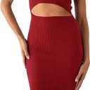 PRETTYGARDEN Women's Summer Midi Bodycon Dresses Casual Crew Neck Side Slit Sleeveless Knit Cut Out Tank Top Dress
XL
