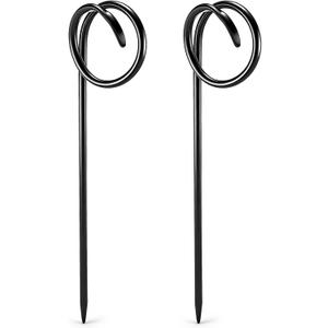 2 Pcs Garden Hose Guide Spike 14 Inch Heavy Duty Metal Hose Support Spike Iron Decorative Garden Stakes Protector to Keeps Flower Beds Plant Yard Lawn