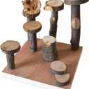 Hamster Climbing Wooden Stand Platform Hamster Cage Playground Natural Wood Bridge ramp Toys for Dwarf Hamsters Syrians Gerbil Mouse Rat (Medium)