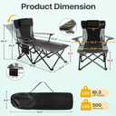 Suteck Camping Chair with Foot Rest, Reclining Folding Beach Chairs, Black