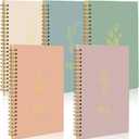 Gueevin 5 Pack Spiral Notebook Aesthetic School Supplies A5 Wide Ruled 160 Pages/ 80 Sheets Cute Notebook for Work Students School Office Supplies(Light Colors,Classic)