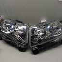 Headlight Assembly Compatible with 2011 2012 2013 Jeep Grand Cherokee Headlamp Replacement for 2011-2017 Jeep Compass Clear Lens Chrome Housing Amber Reflector Left & Right Pair