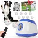 Ball Launcher for Dogs: 3 Adjustable Distance 40-80FT,with 8 2.5" ETPU Balls,Remote Control Interactive Dog Toy,Automatic Ball Throwing Machine for Medium/Large Dogs (Sky Blue)