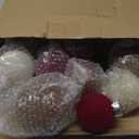 15 Pcs(3.9 In/100 mm) Velvet Christmas Ornaments Balls Set, Brown Red Neutral Christmas Tree Ornaments, Flocked Xmas Tree Balls for Xmas Holiday Party Decorations