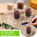 Tioncy 12 Pcs Ice Cream Bar Supplies Sugar Bowls with Lid and Spoon Acrylic Candy Dispenser Party Bar Hot Cocoa Sundae Caramel Apple Dipping Container with Tag (8 oz,Clear)