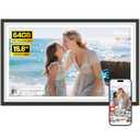 BIGASUO Digital Picture Frame Frameo 15.6" WiFi Electronic Photo Frames Large with 64GB Memory 1920x1080 IPS FHD Touch Screen Share Moments Instantly Anywhere Photo Gifts for Parents and Grandparents