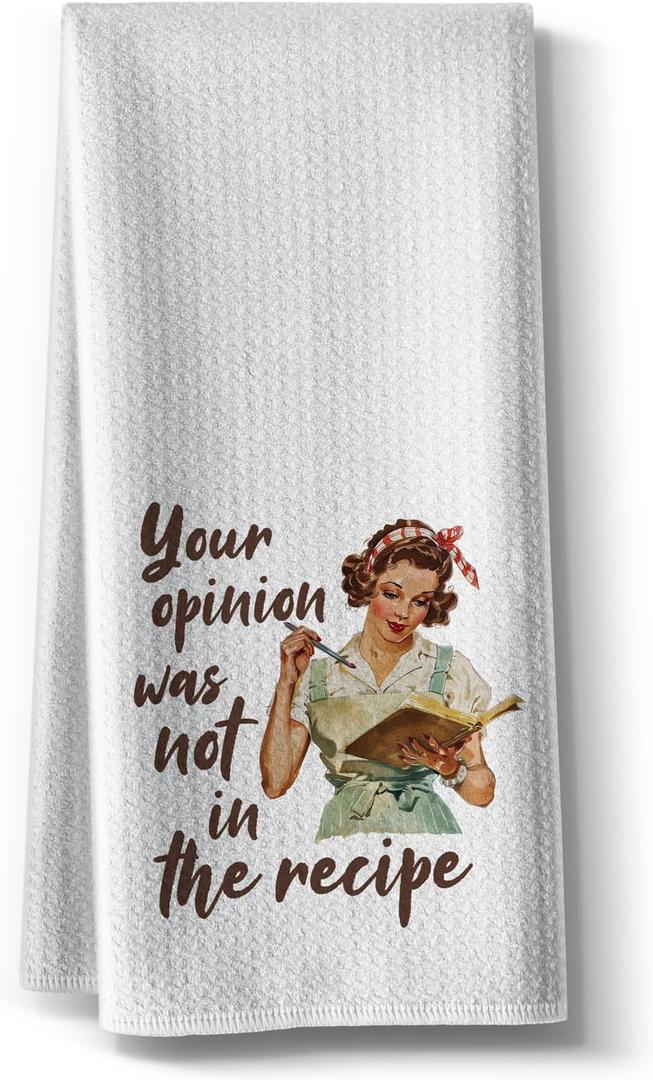Funny Recipe Kitchen Towels-Microfiber Hilarious Absorbent Hand Towel Dish Rags, for Hostess Mom New Home Housewarming on Birthday,Christmas,Thanksgiving Day,16" x 24"