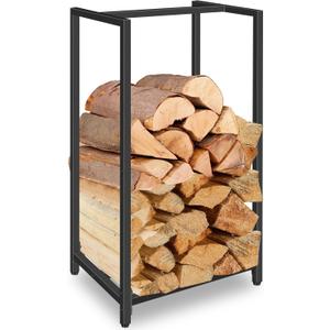 Firewood Rack Indoor Outdoor, 30 Tall Firewood Holder Metal Small Log Wood Rack Portable Vertical Wood Storage Racks Indoor Log Racks for Firewood Fireplaces, Fire Pits, and Stoves