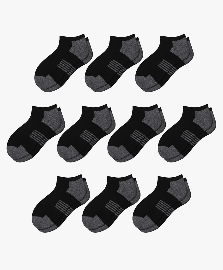 Comfoex 10 Pairs Boys Socks Low Cut Ankle Socks For Kids 8-10 4-6 6-8 Years Old Short Athletic Socks With Cushioned Sole