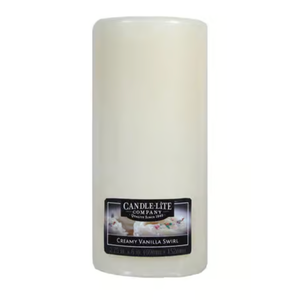 2 Pack Candle-Lite White Creamy Vanilla Swirl Scent Pillar Candle ...